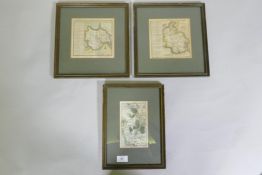 After Badeslade, a map of Yorkshire and a map of Hertfordshire, engraved and published by W.H. Toms,
