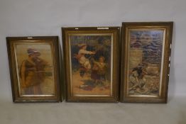 Three Victorian prints in period frames, including a Pears print, largest 35 x 71cm