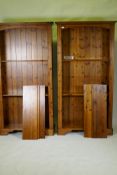 A pair of Ducal pine open bookcases with two fixed and two adjustable shelves, 99 x 30 x 189cm