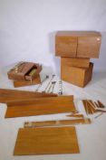 A mid century teak Tapley 33 wall system, by Beaver & Tapley, designed by Peter Weston, comprising