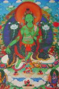 A Sino Tibetan printed tangka, 70 x 90cm