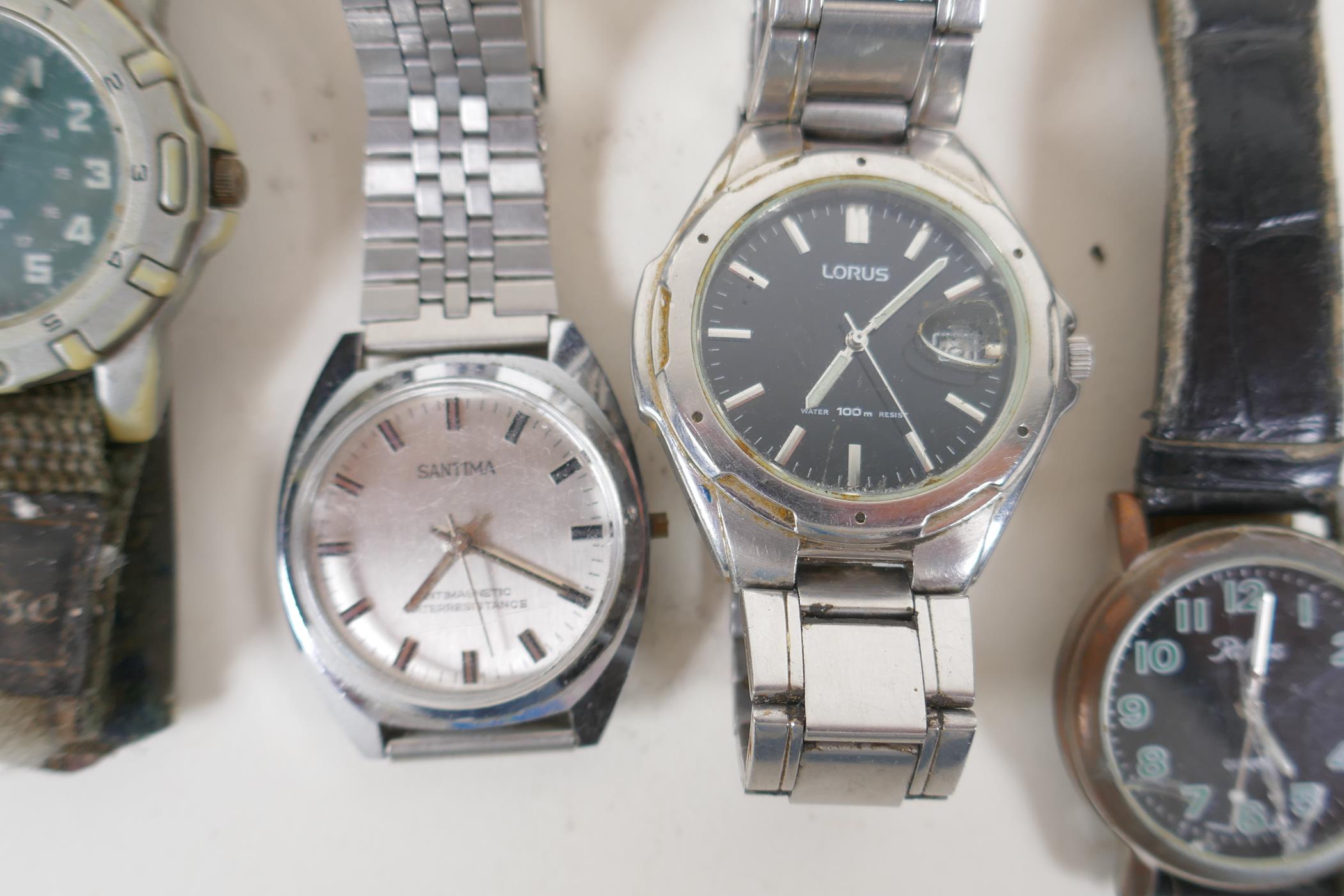 Twelve gentleman's wrist watches, to include Sekonda, Lorus, Ridd, Buler etc - Image 6 of 7