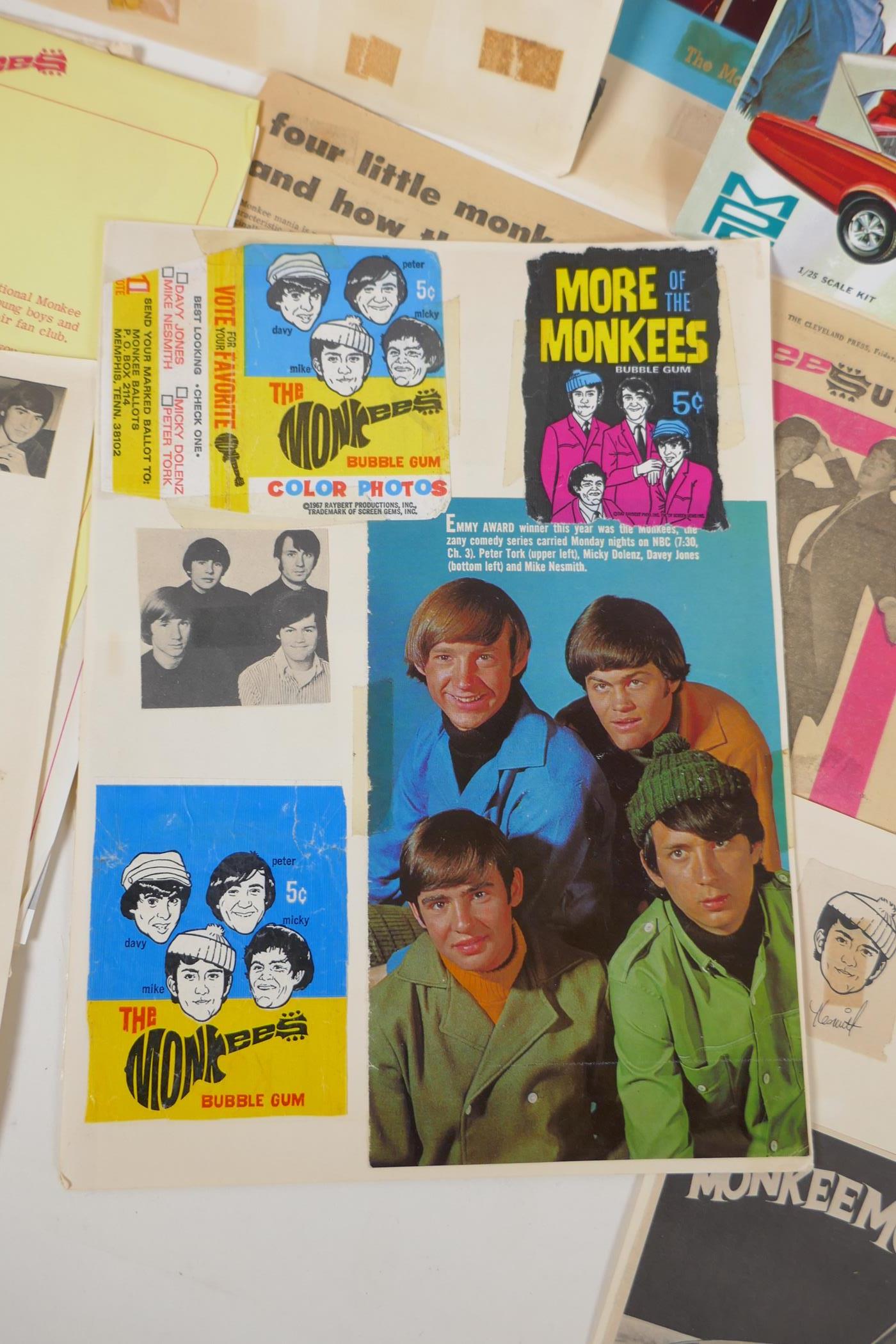 A quantity of Monkees memorabilia to include fan club correspondence, flyers, newspaper cuttings, - Image 9 of 9