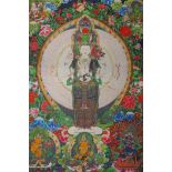 A Sino Tibetan printed tangka, 67 x 90cm