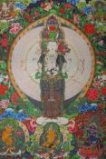 A Sino Tibetan printed tangka, 67 x 90cm