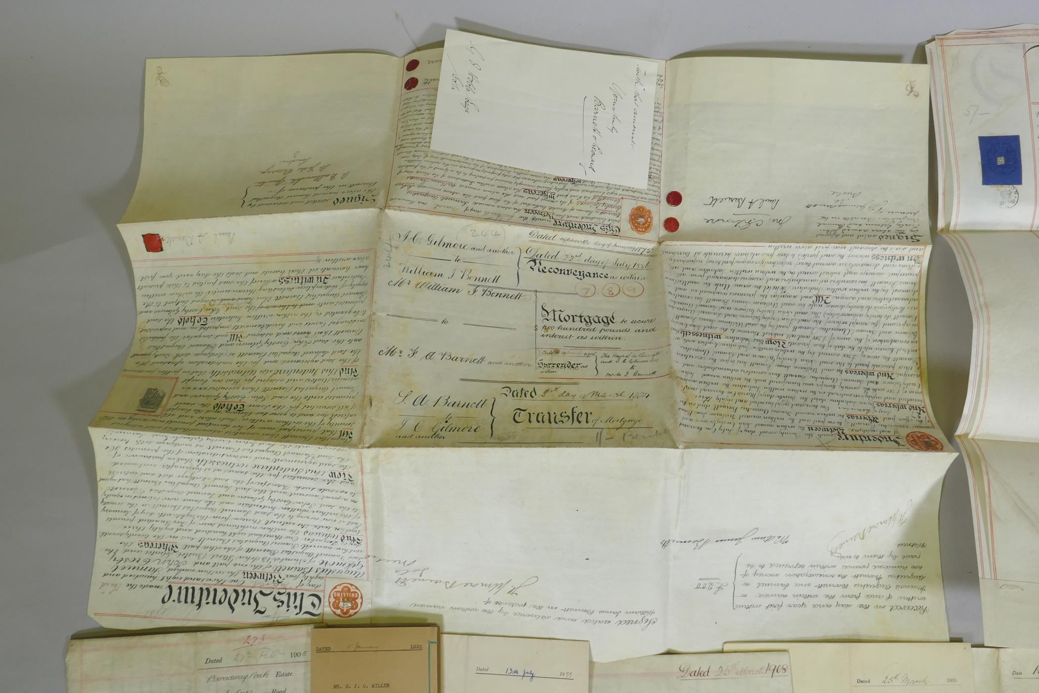 A quantity of assorted C19th and early C20th deeds, indentures and mortgage certificates etc - Image 2 of 9