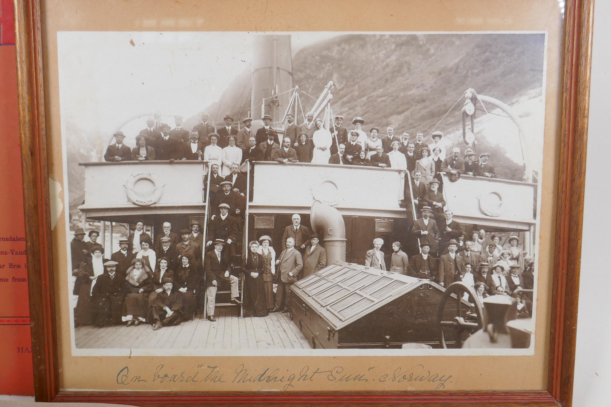 A collection of items relating to early C20th cruises of Norway including an album of photographs of - Image 5 of 7
