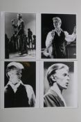 Four 1970s black and white press photographs of David Bowie, all with London Features
