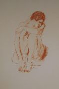 Ruskin Spear signed etching, figure study, with blind stamp, 53 x 37cm