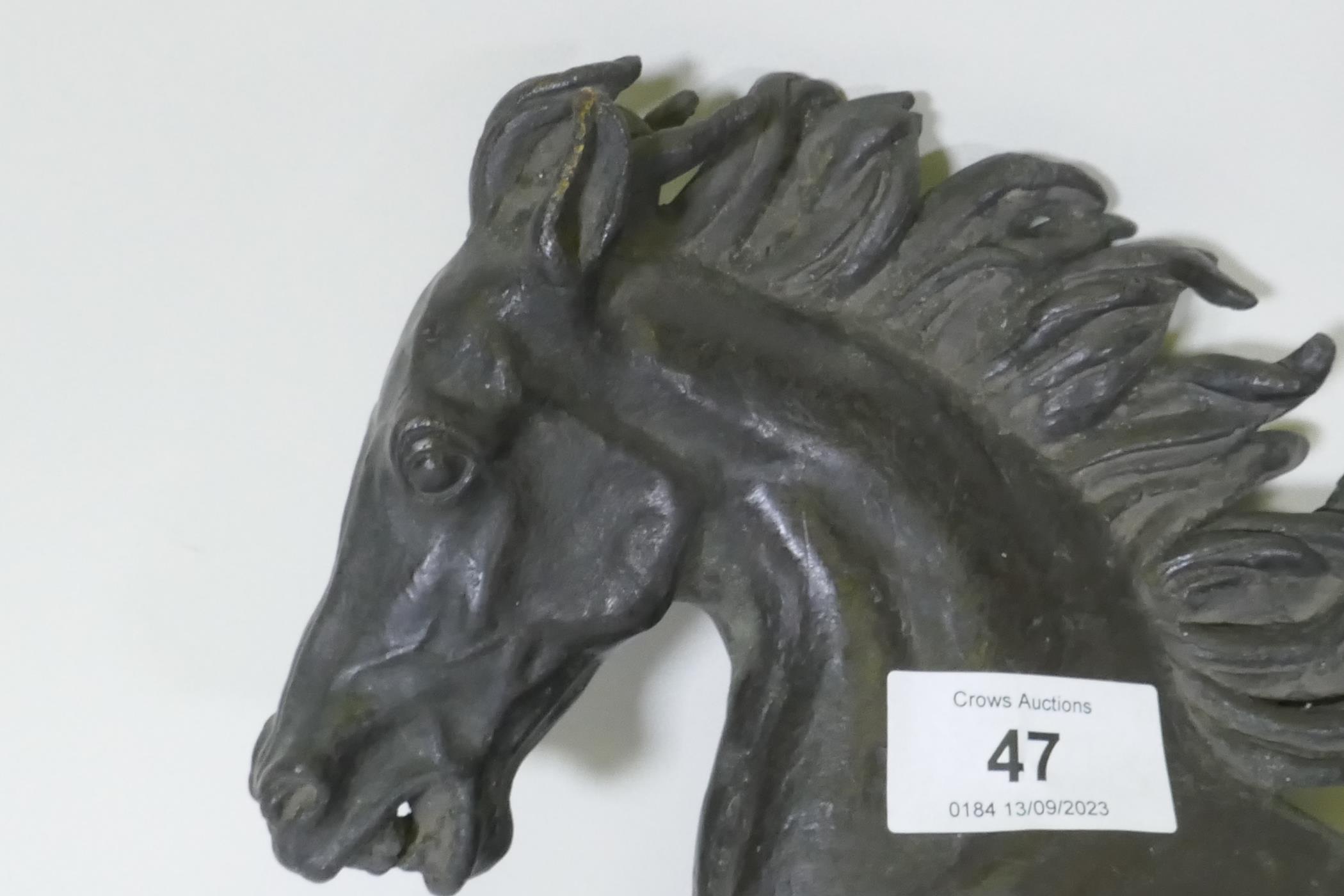 A bronze figure of a galloping horse, unsigned, 40cm long - Image 2 of 3