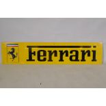 An acrylic an vinyl Ferrari sign, 138 x 30cm