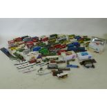A quantity of collector's die cast model buses, trains, ships etc