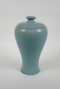 A Chinese Ru ware style porcelain meiping vase, 25cm high