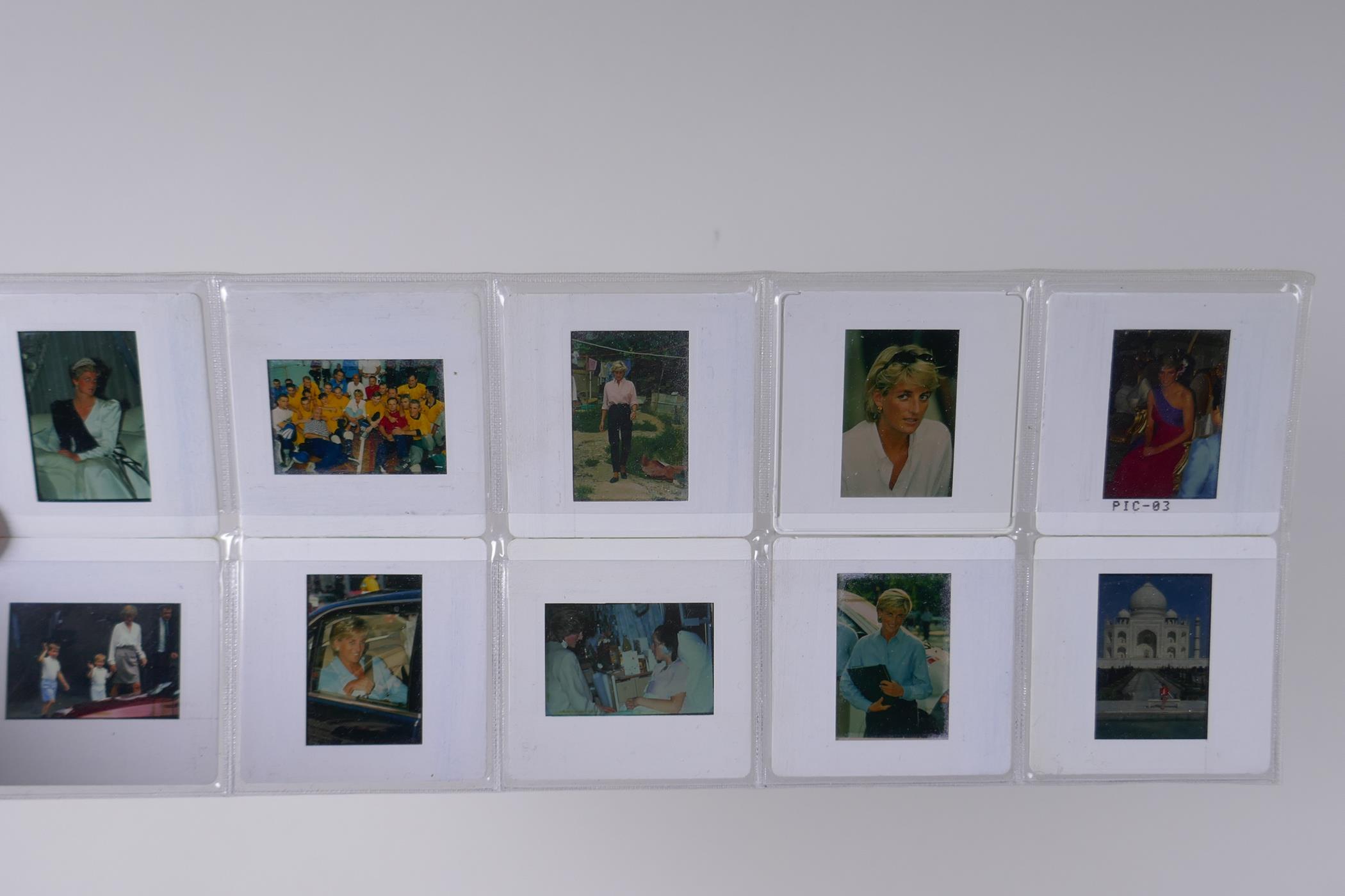 A set of ten photographic slides depicting Princess Diana and a set of accompanying photographs, - Image 2 of 2