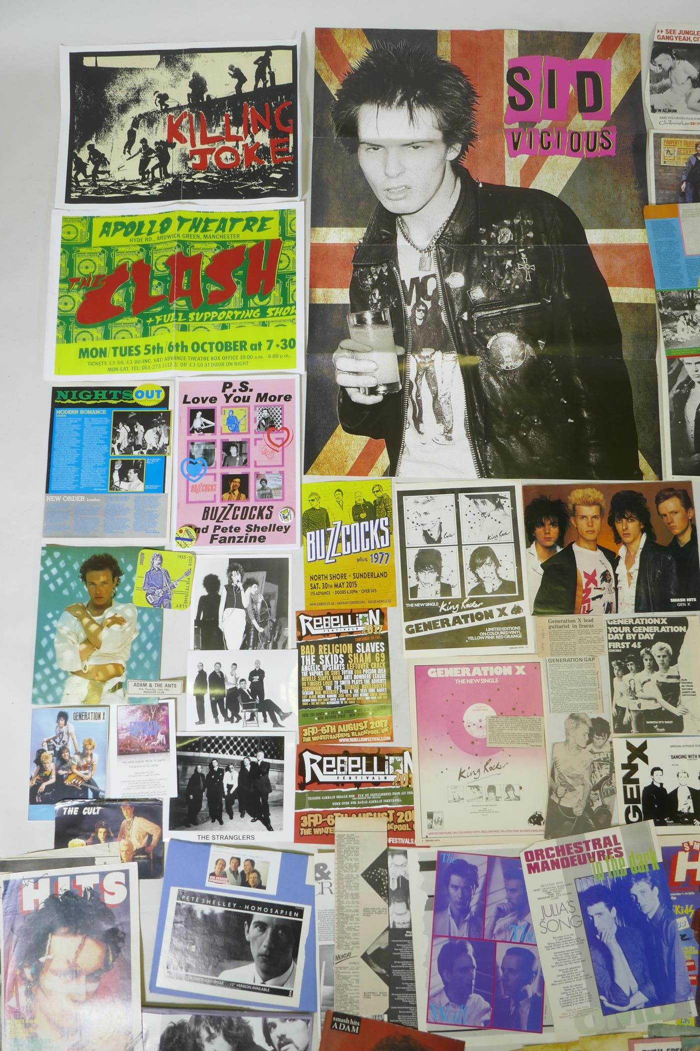 A quantity of punk ephemera to include press photos, flyers, zines, badges etc, including Buzzcocks, - Image 2 of 7