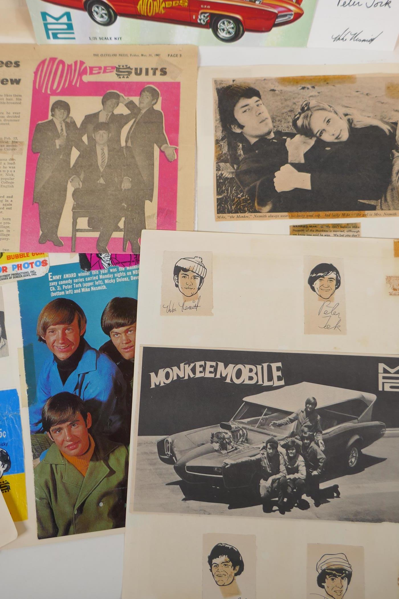 A quantity of Monkees memorabilia to include fan club correspondence, flyers, newspaper cuttings, - Image 4 of 9