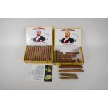 A full box of 50 King Edward cigars, and another box containing various cigars