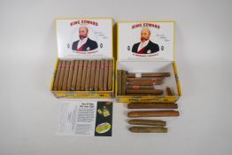 A full box of 50 King Edward cigars, and another box containing various cigars