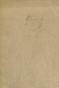 Portrait of a woman in cloche hat, pencil on paper, bears signature Lempicka, 23 x 31cm
