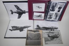 Two albums of naval and air force photographs, largest photos 40 x 30cm