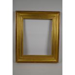 A C19th giltwood picture frame of plain moulding design, 42 x34cm rebate