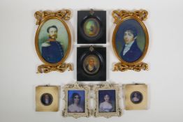 Four pairs of miniature picture frames, largest 12 x 17cm