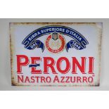 A vintage style metal 'Peroni' advertising sign, 70 x 50cm