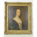 Portrait of a woman with pearl necklace, unsigned, panel with later cradling support, possibly