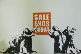 After Banksy, Sale Ends, limited edition copy screenprint No. 95/500, by the West Country Prince, 70