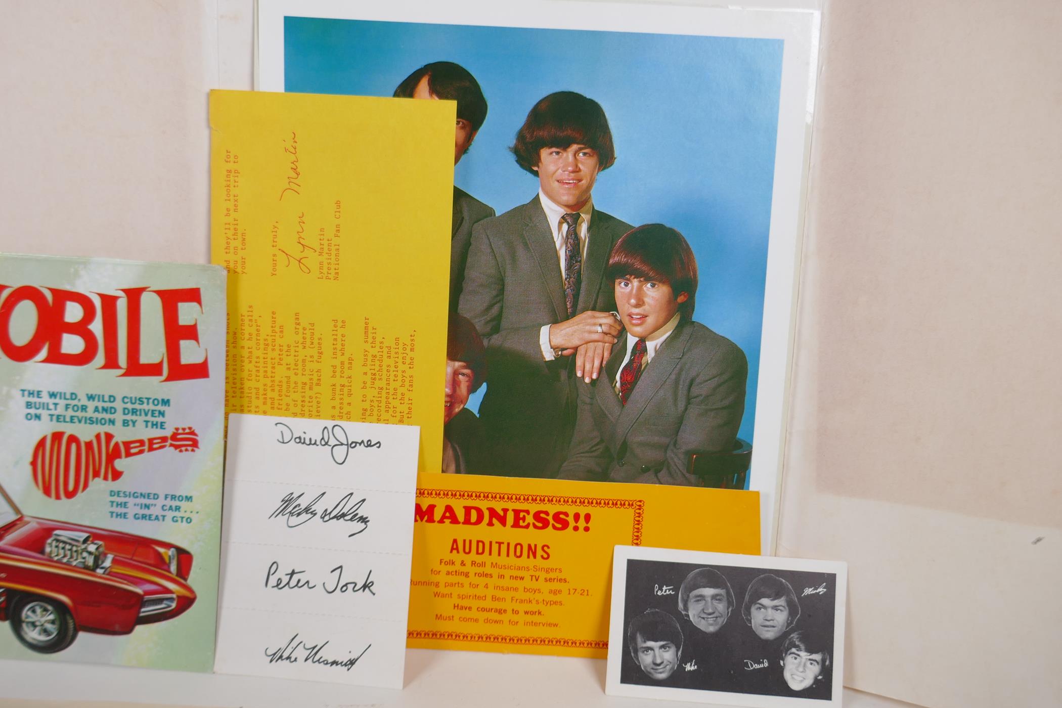 A quantity of Monkees memorabilia to include fan club correspondence, flyers, newspaper cuttings, - Image 2 of 9