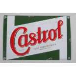 A vintage style 'Castrol' enamel advertising sign, 30 x 20cm
