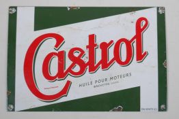 A vintage style 'Castrol' enamel advertising sign, 30 x 20cm