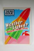 A vintage style metal 'Big-Issue-Rocket ice lolly' sign, 50 x 70cm