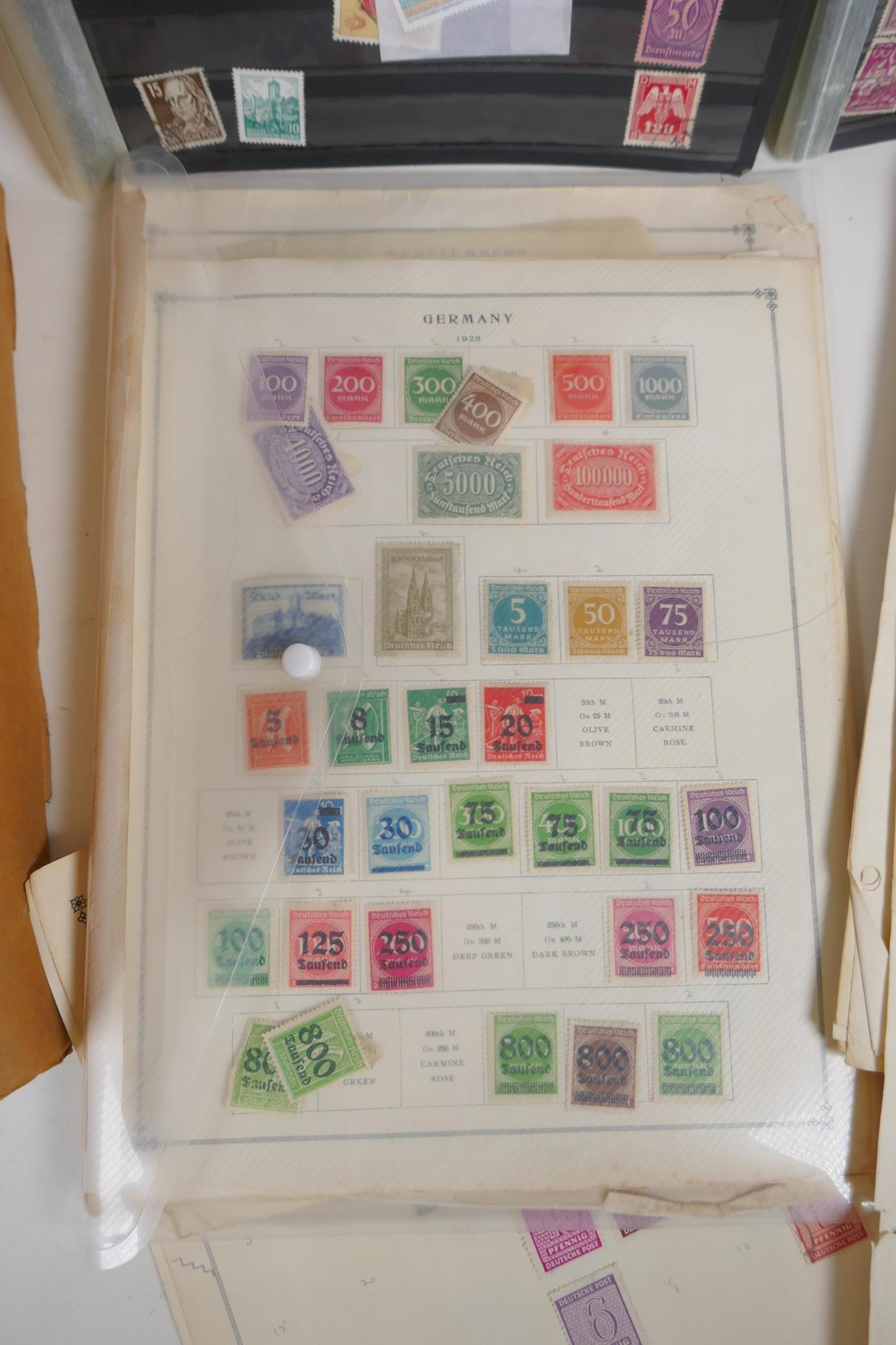 A large quantity of German C19th and C20th postage stamps, in albums and loose - Image 4 of 9