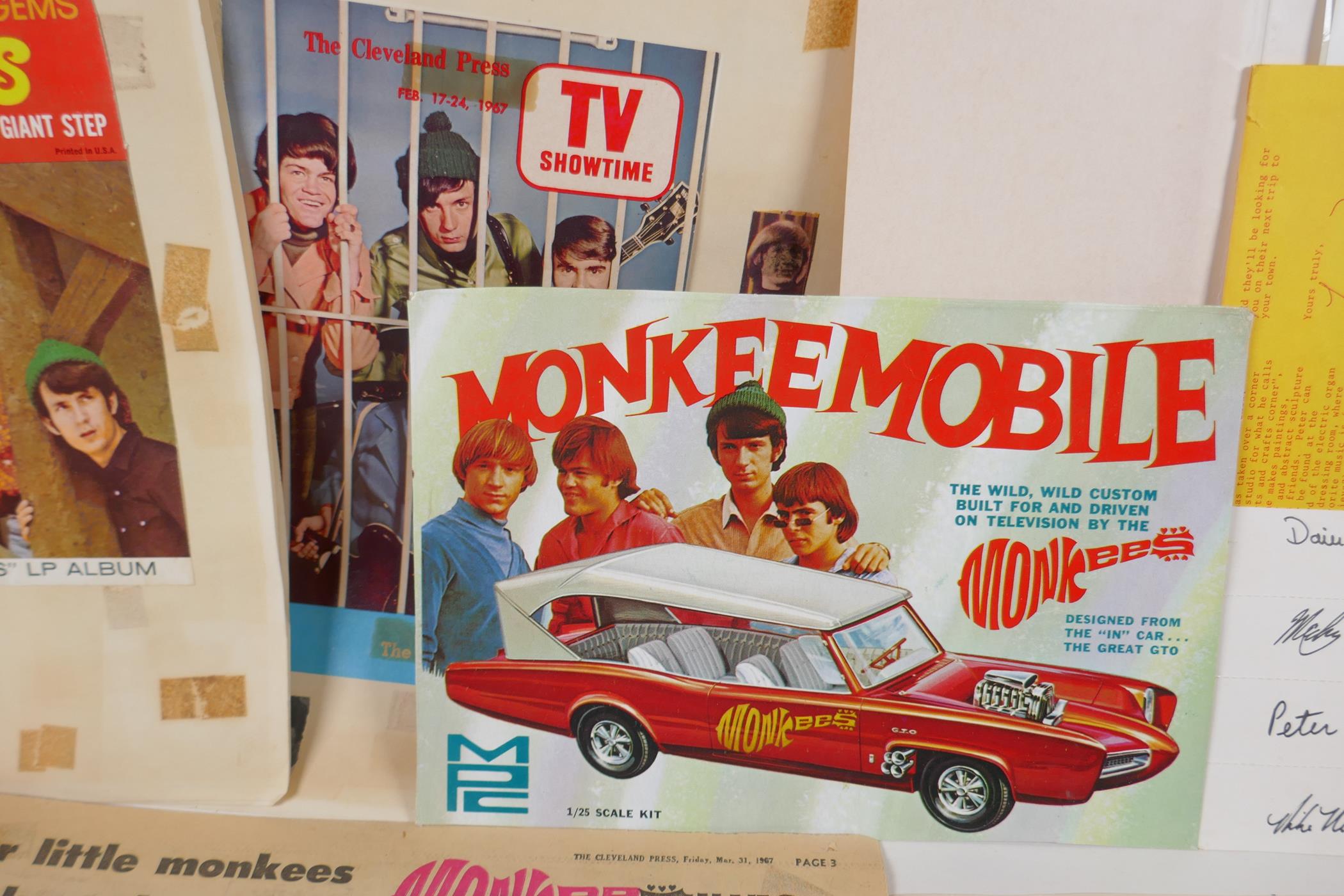 A quantity of Monkees memorabilia to include fan club correspondence, flyers, newspaper cuttings, - Image 5 of 9