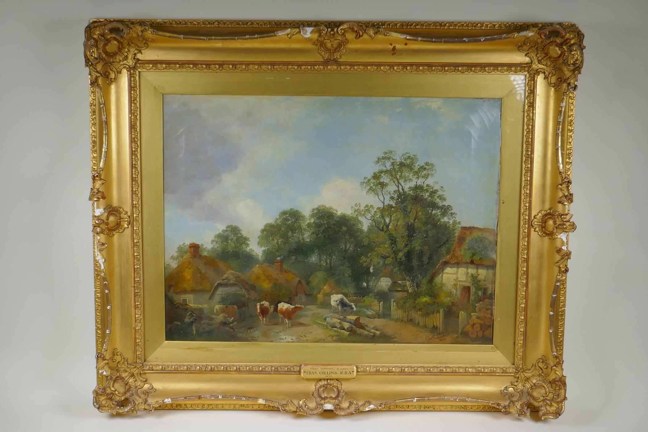 Charles Collins, RBA, (British, 1851-1921), near Dorking, Surrey, oil on canvas, dated 1876m AF, - Image 2 of 8