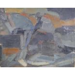 Abstract study, inscribed verso 'Rocks II, Copnall', unframed oil on canvas, 62 x 76cm