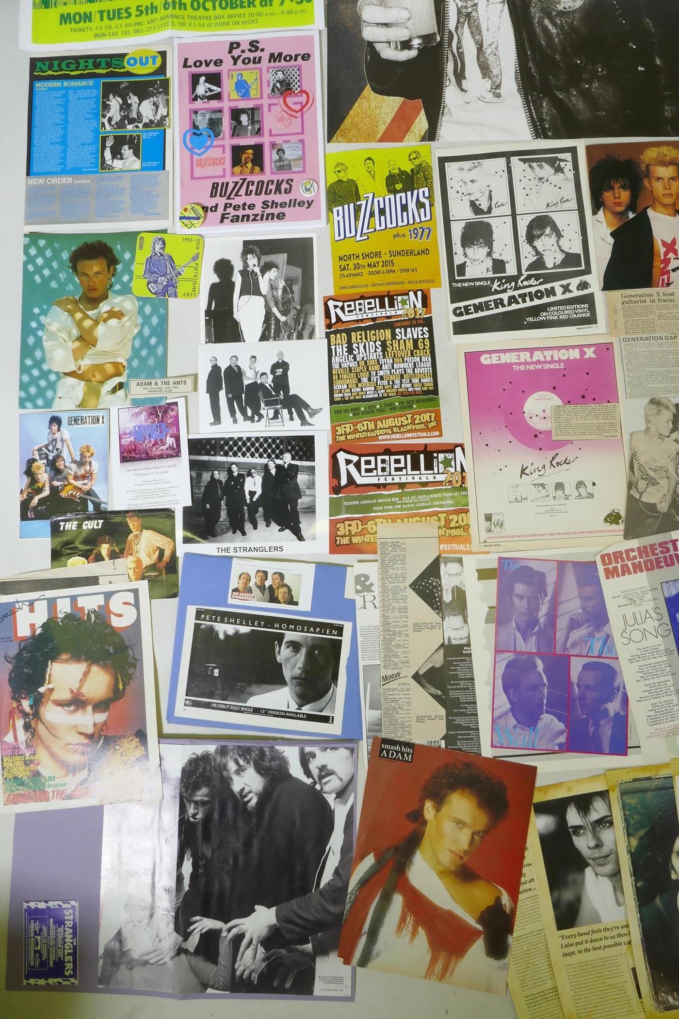 A quantity of punk ephemera to include press photos, flyers, zines, badges etc, including Buzzcocks, - Image 3 of 7