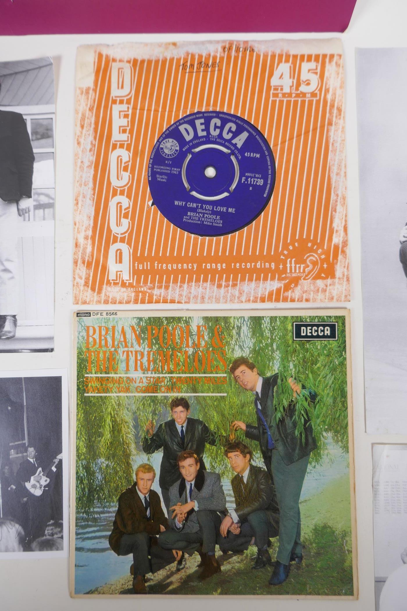 A quantity of 'The Tremeloes' memorabilia, to include a signed flyer, two 7" singles, a signed - Image 5 of 7