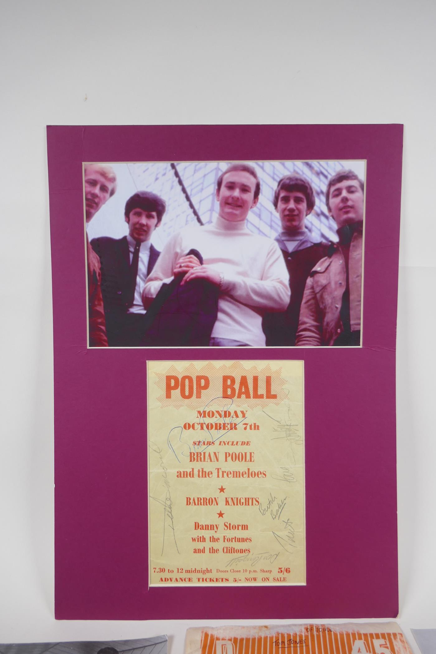 A quantity of 'The Tremeloes' memorabilia, to include a signed flyer, two 7" singles, a signed - Image 2 of 7