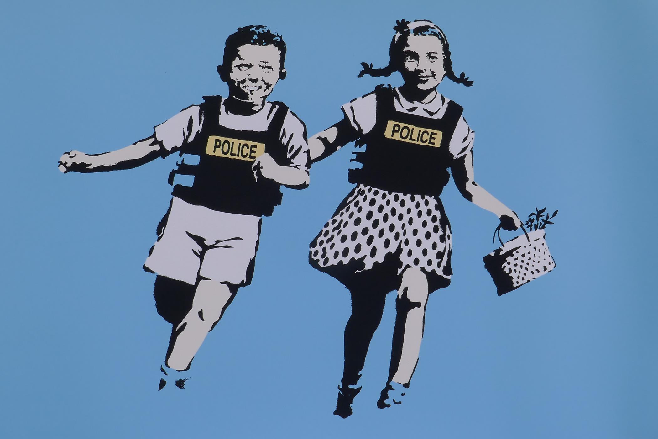 After Banksy, Jack & Jill (Police Kids), limited edition copy screen print, No 307/500, by the
