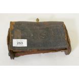 A US Army M1874 McKeever leather ammo pouch, 17 x 11 x 5cm