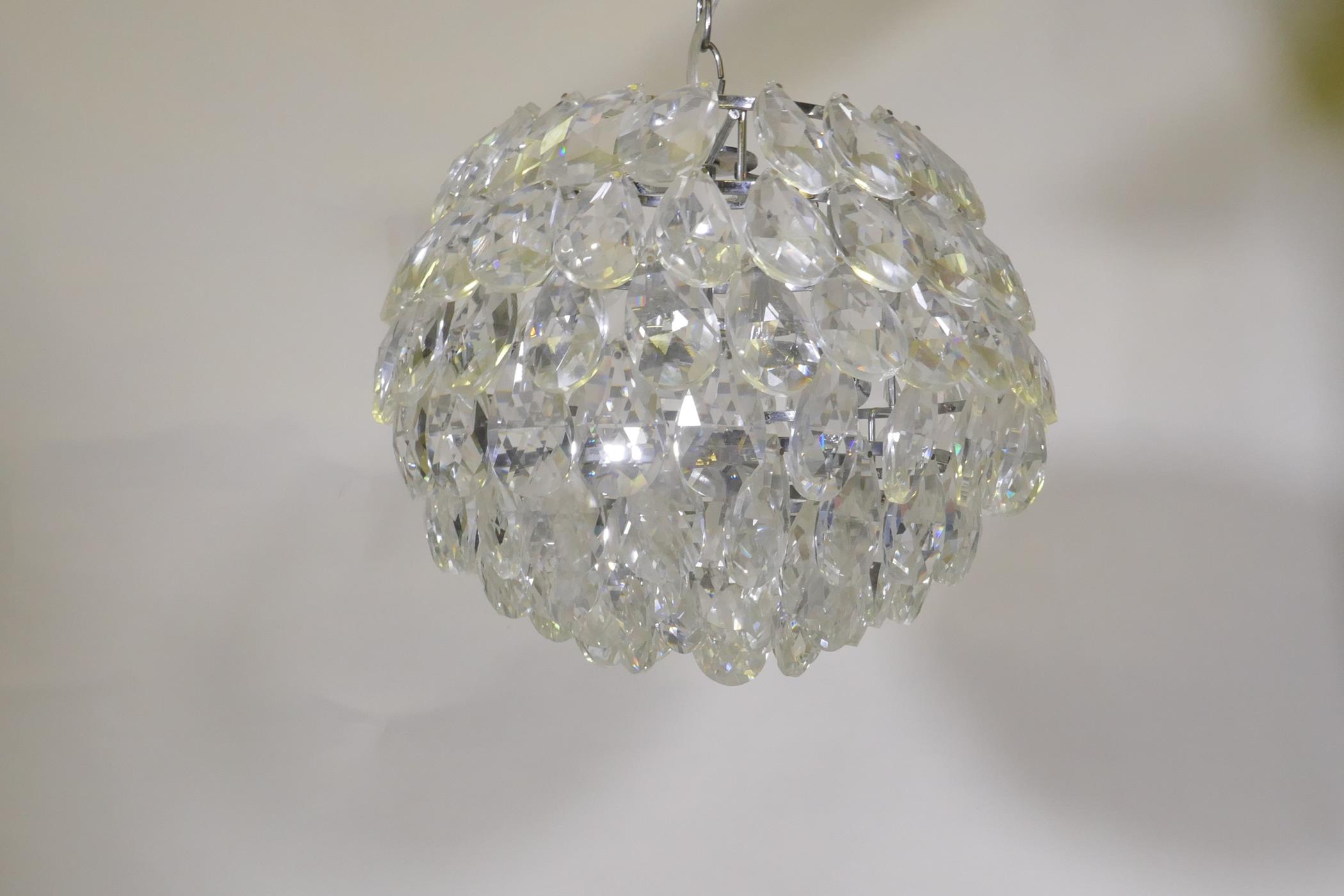 A John Lewis Alexa crystal glass ceiling lamp, 28cm diameter - Image 2 of 2