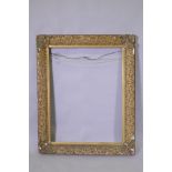 A C19th giltwood and composition picture frame, AF, rebate 71 x 92cm