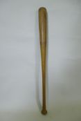 A genuine 'Louisville Slugger' baseball bat, No 125, Hillerich and Bradsby Co, Louisville, KY