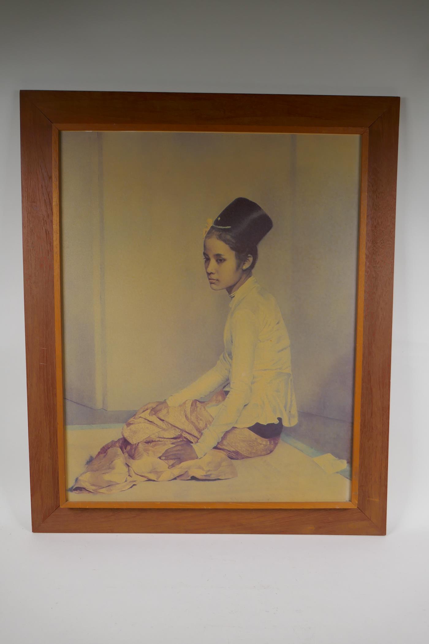 After Gerald Festus Kelly, (British, 1879-1972), Saw Ohn Nyun, Princess of Burma, print, 50 x 62cm - Image 2 of 2