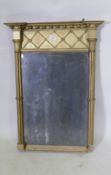 Regency giltwood and composition pier glass, with cluster columns and original oxidised silver