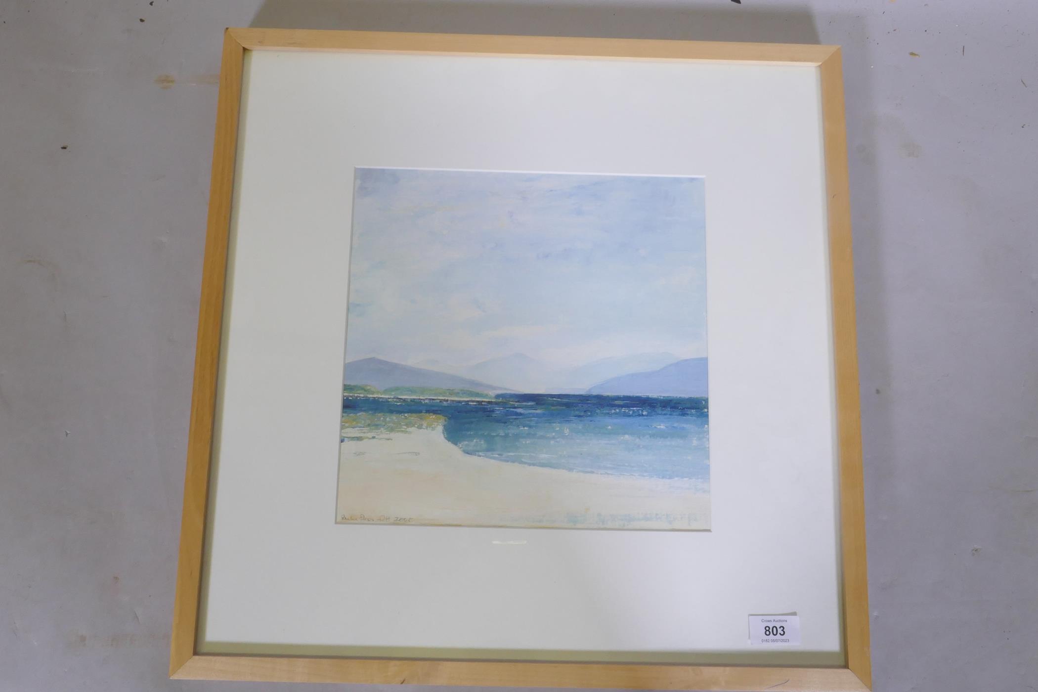Pauline Prior-Pitt, Looking North from Grenitote III, North Uist, acrylic on paper, signed and dated - Image 2 of 3
