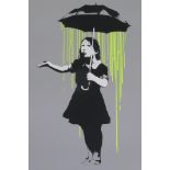 After Banksy, Nola (Yellow Rain), limited edition copy screen print No 43/500, by the West Country