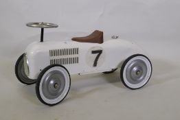 A child's toy metal racing car, 72cm long